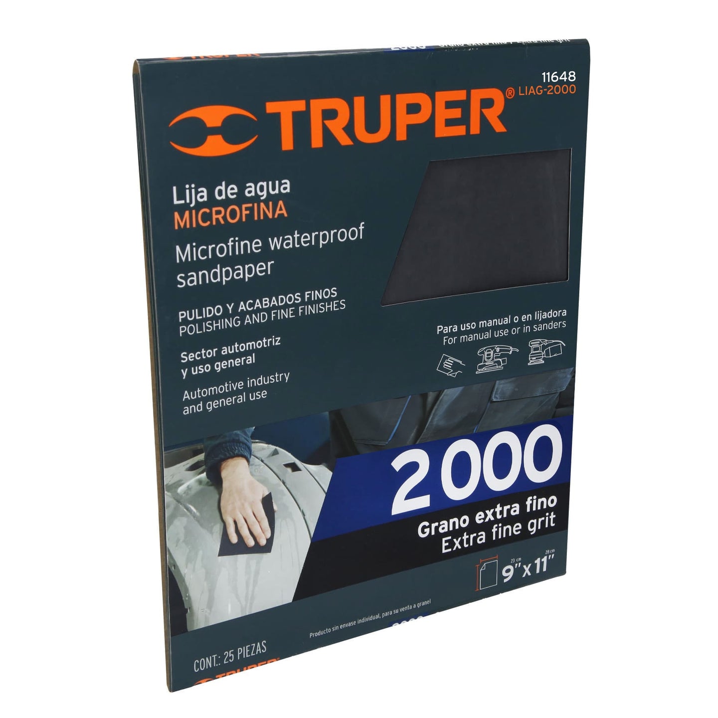 LIAG-2000 Lija de agua grano 2000 microfina carburo de silicio, Truper