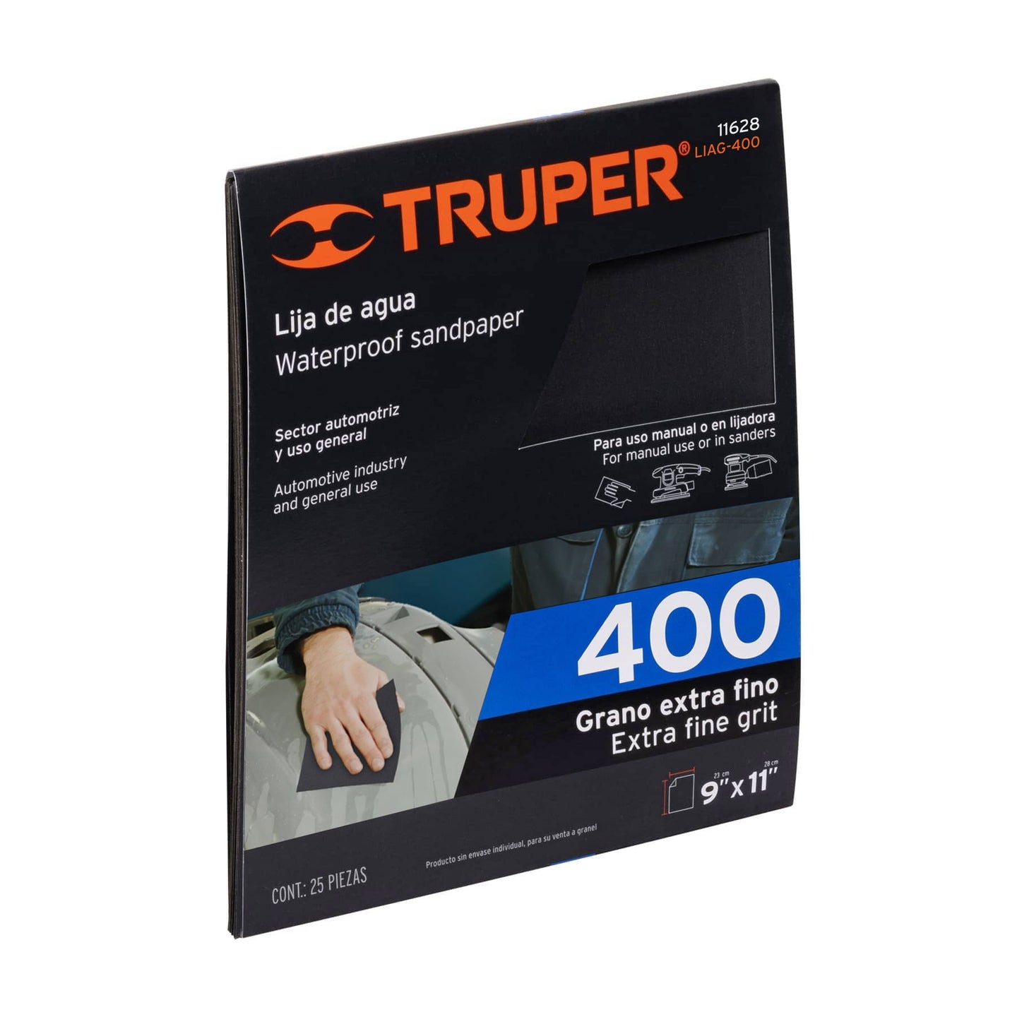 LIAG-400 Lija de agua grano 400 de carburo de silicio, Truper