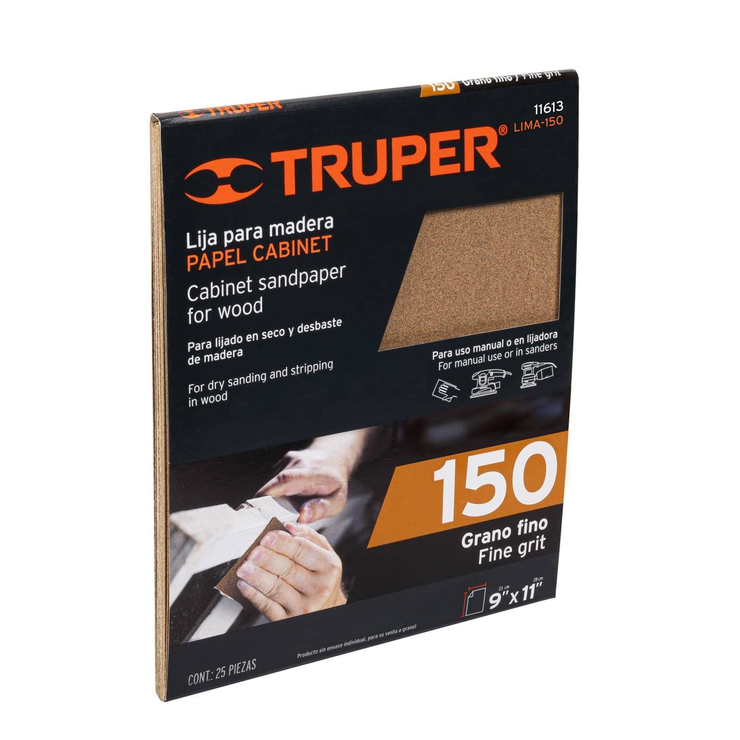LIMA-150 Lija para madera papel cabinet, grano 150, Truper