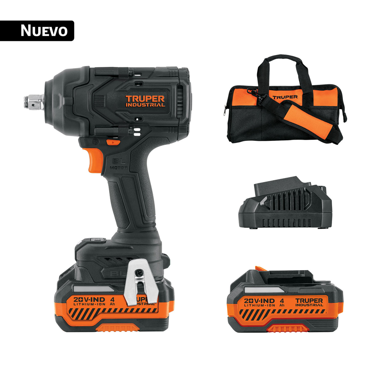 Truper N20-LL8-2 Llave Impacto 1/2" 20V Brushless 850Nm 2x4Ah