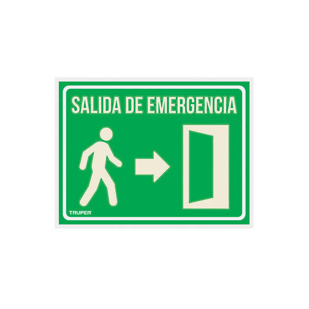 LIN-04 Letrero de señalización "SALIDA DE EMERGENCIA", 21 x 28 cm