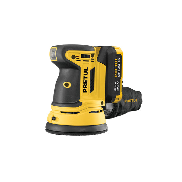 LIRI-20P Lijadora roto-orbital 5", 20V, 1 batería 2Ah, PRETUL