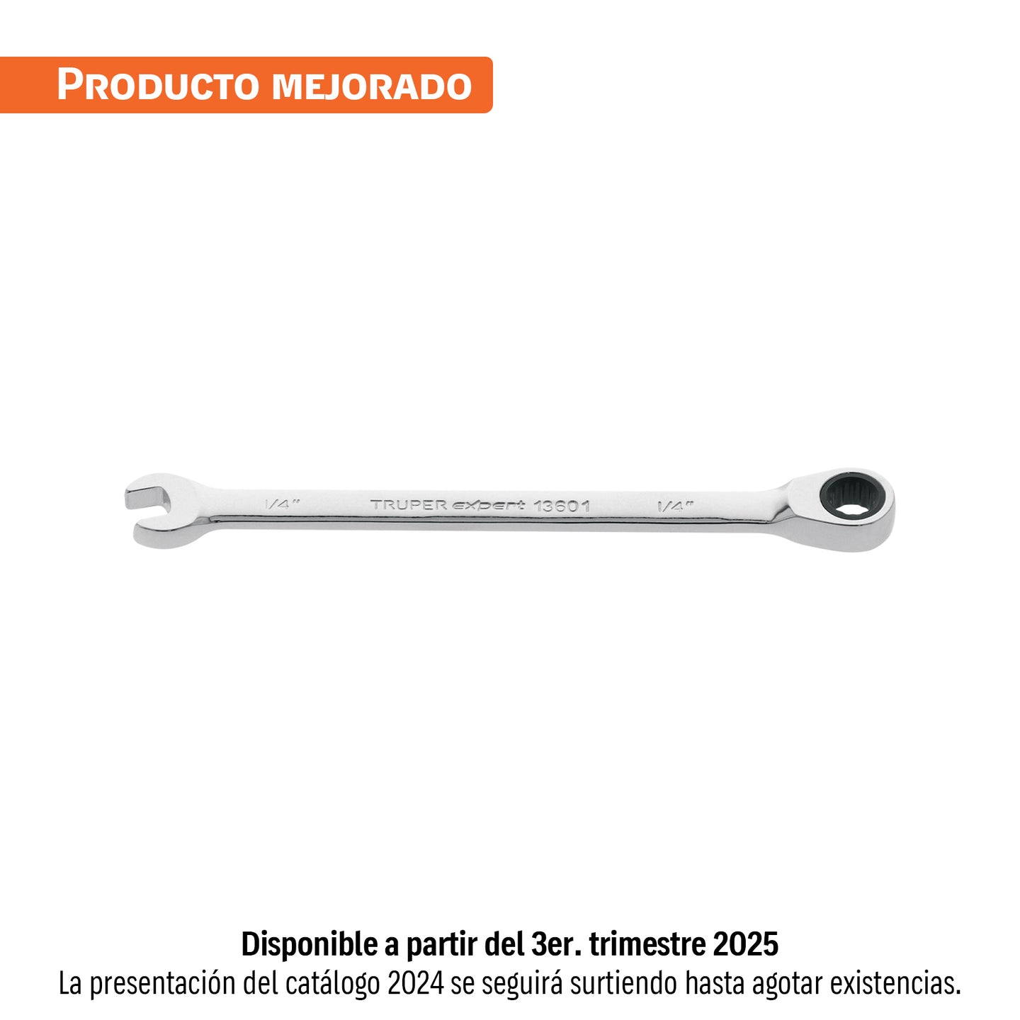LL-2008X Llave combinada con matraca 1/4" x 120 mm largo, Expert