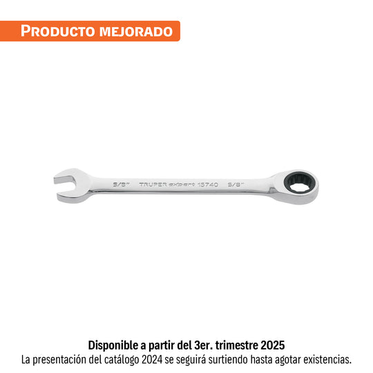 LL-2020X Llave combinada con matraca 5/8" x 202 mm largo, Expert