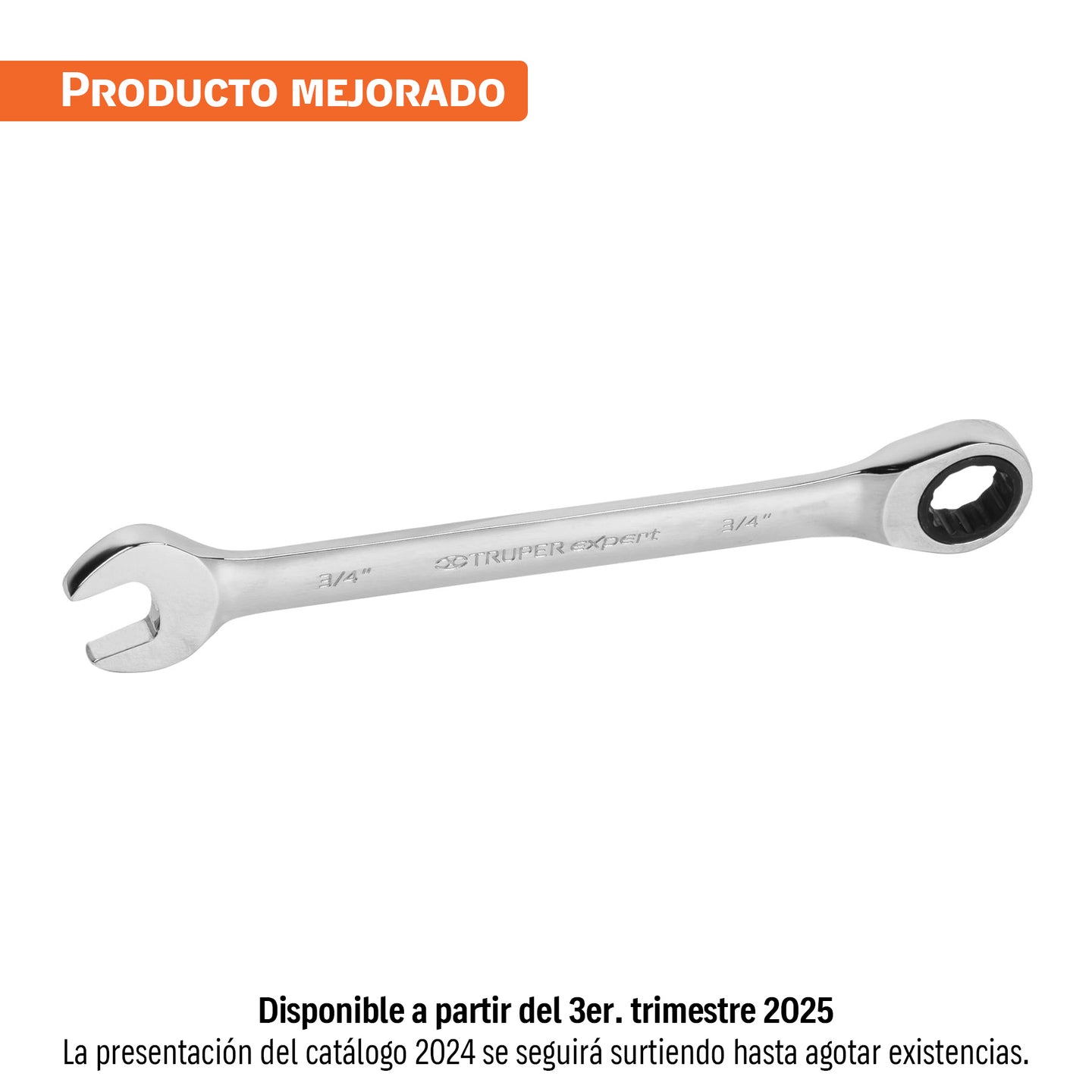 LL-2024X Llave combinada con matraca 3/4" x 238 mm largo, Expert