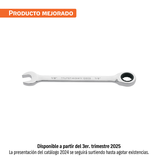 LL-2028X Llave combinada con matraca 7/8" x 281 mm largo, Expert