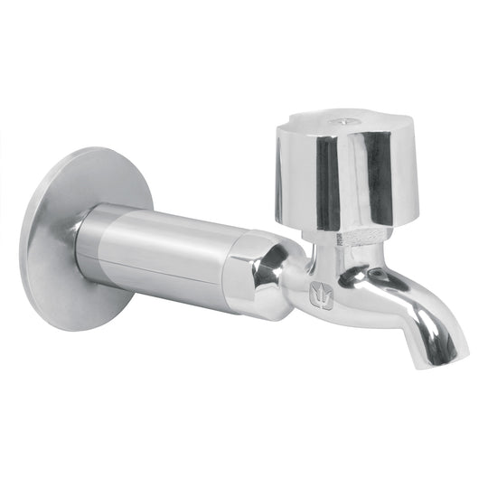 LL-F Llave 1/2" para fregadero con niple y chapetón, cromo, BASIC