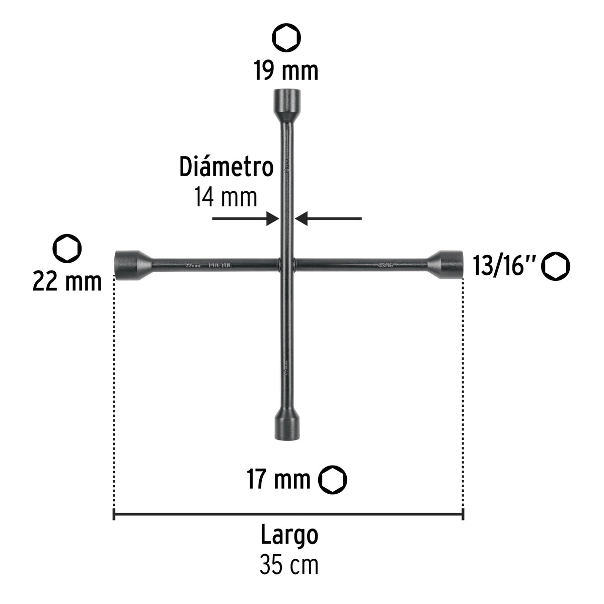 Llave de Cruz Pretul LLCR-143MP 4 Medidas | Acero Carbono