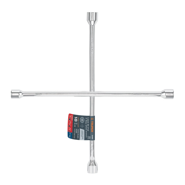LLCR-18 Llave de cruz 18" pulida y cromada, TRUPER