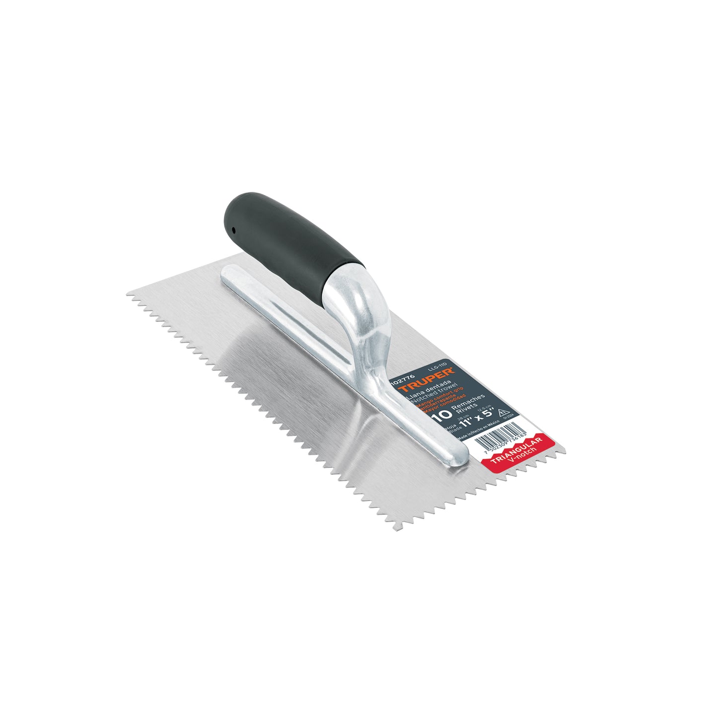 LLG-11D Llana 11" dentado triangular, 10 remaches, mgo comfort grip