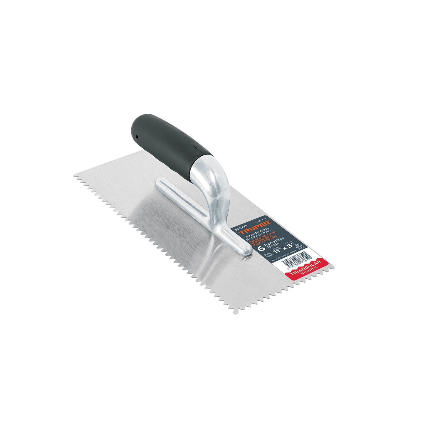 LLG-6D Llana 11" dentado triangular, 6 remaches, mango Comfort Grip