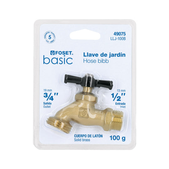 LLJ-100B Llave para manguera, latón, 100 gr, 1/2",blister,Foset Basic