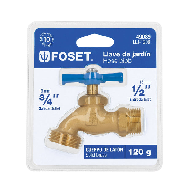 LLJ-120B Llave para manguera, latón, 120g, 1/2", blíster, FOSET