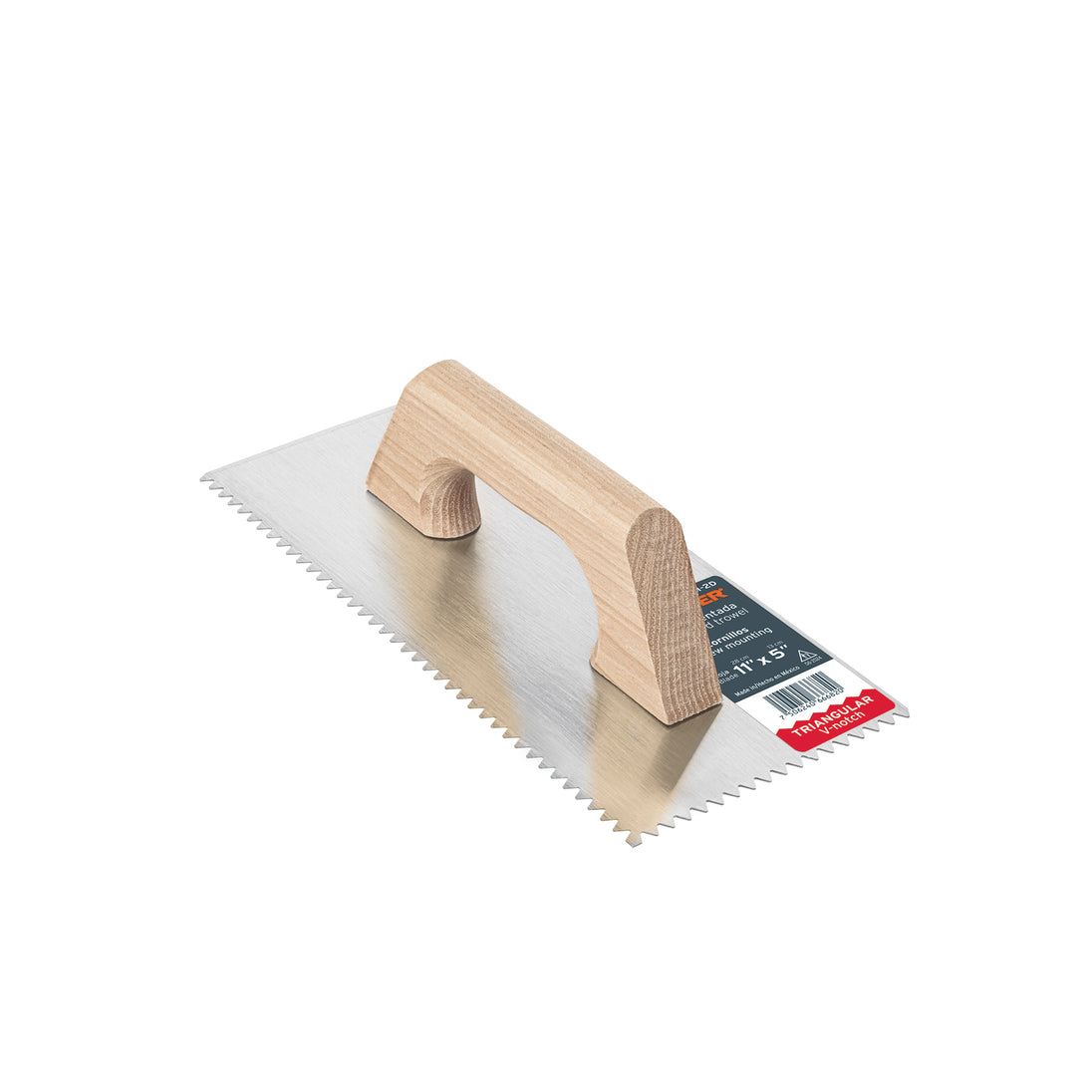 LLM-2D Llana 11" dentado triangular, tipo español, mango madera