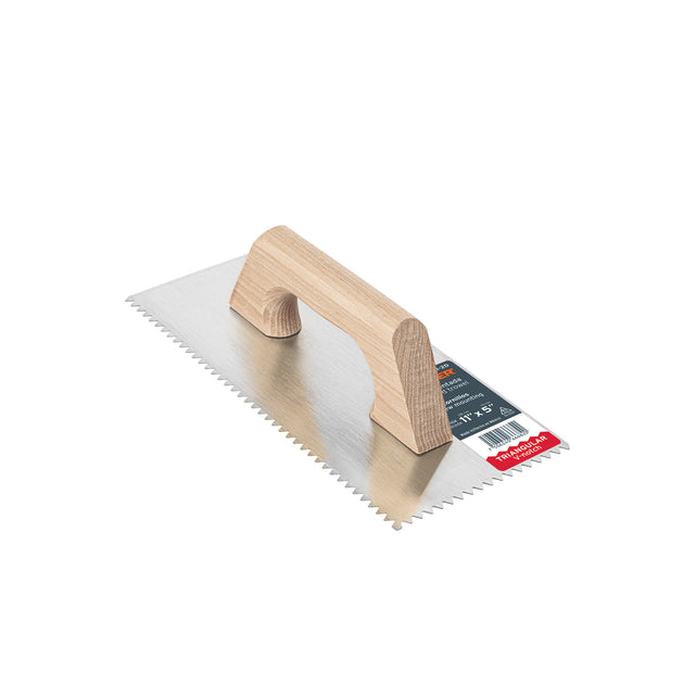 LLM-2D Llana 11" dentado triangular, tipo español, mango madera