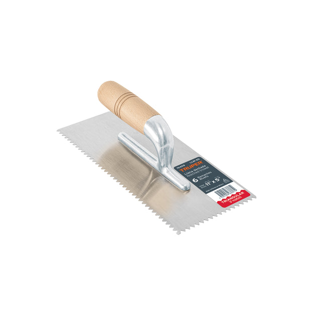 LLM-6D Llana 11" dentado triangular, 6 remaches, mgo madera, Truper