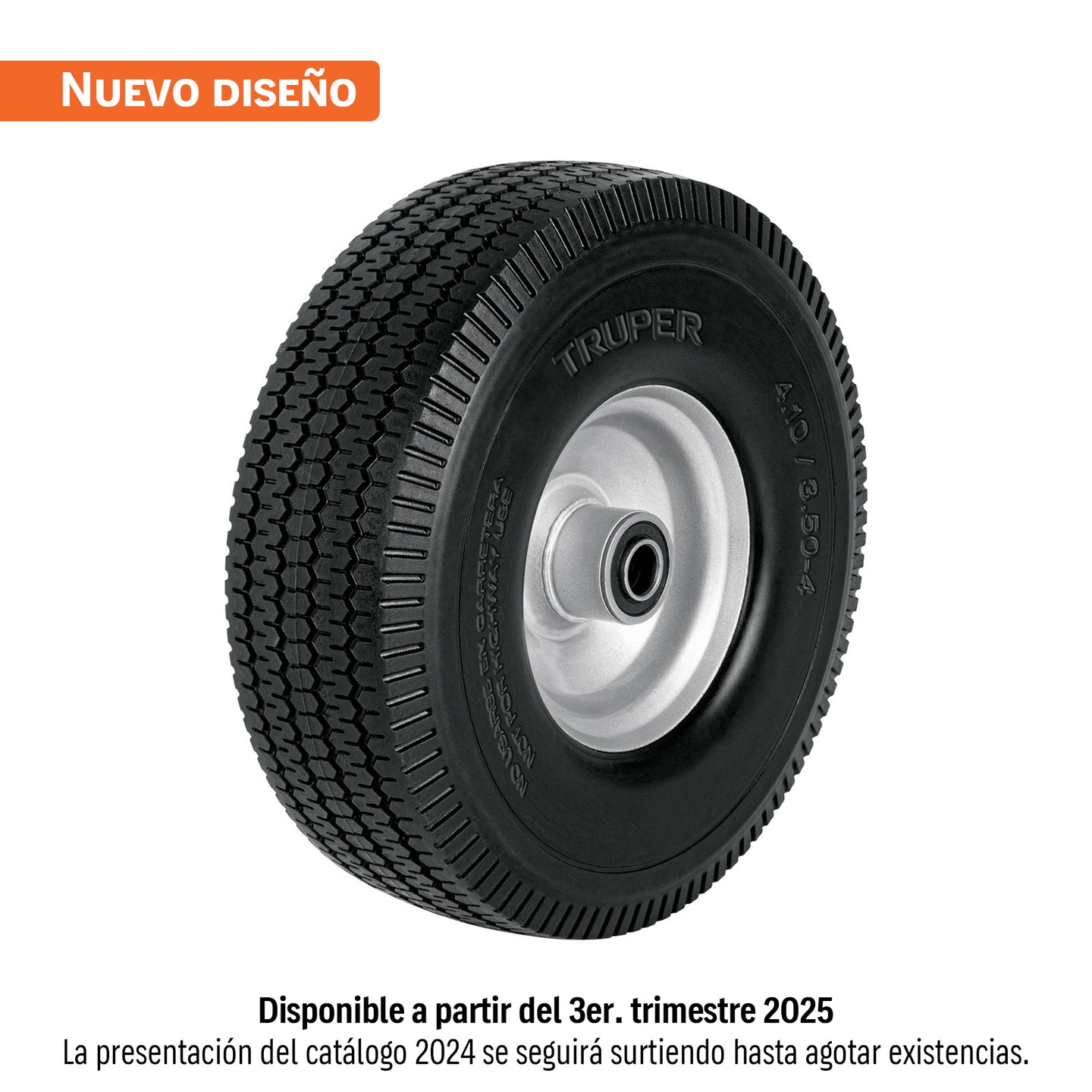 LLX-10L Rueda imponchable 10" para eje lateral, Truper