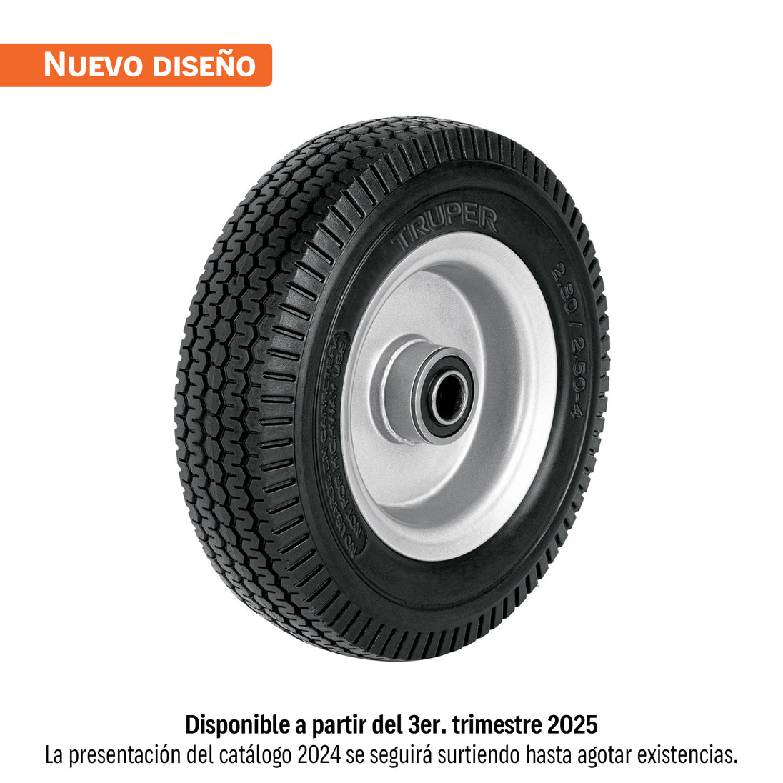 LLX-8L Rueda imponchable 8" para eje lateral, Truper