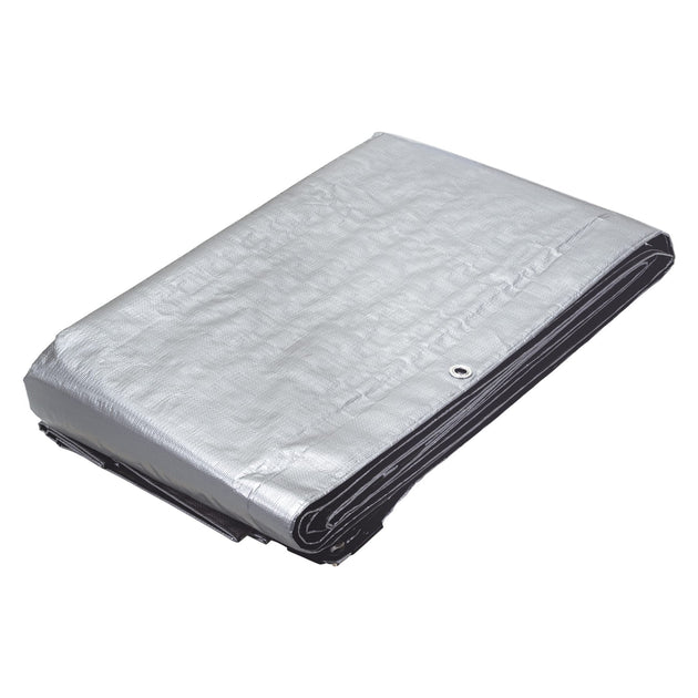 LT-56 Lona de polietileno reforzada 5 x 6 m, gris, 180g/m2, TRUPER