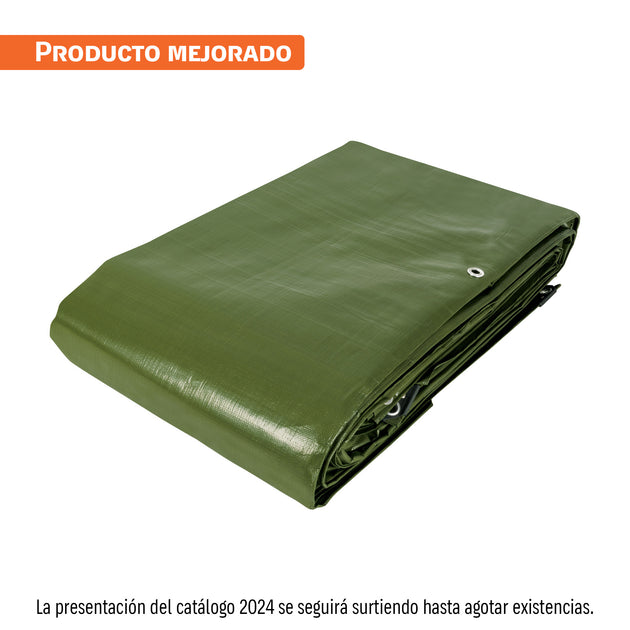LT-612X Lona uso rudo 6 x 12 m, verde olivo, 240 g/m2, TRUPER EXPERT