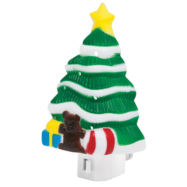 LUZ-08 Luz de noche con lámpara E12, pino de navidad, VOLTECK
