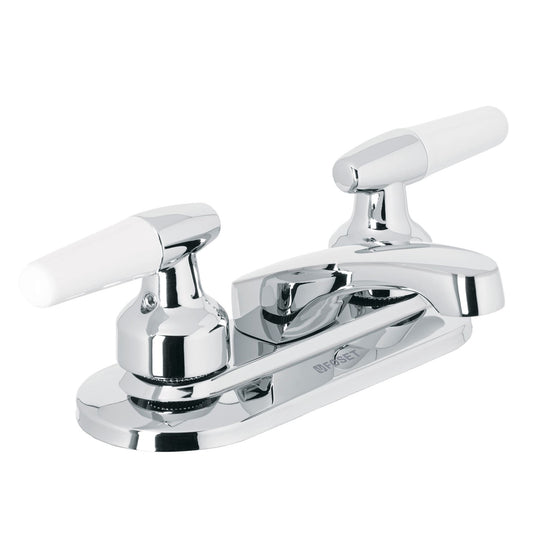M-048I Mezcladora 4" para lavabo, nariz larga, manerales cono
