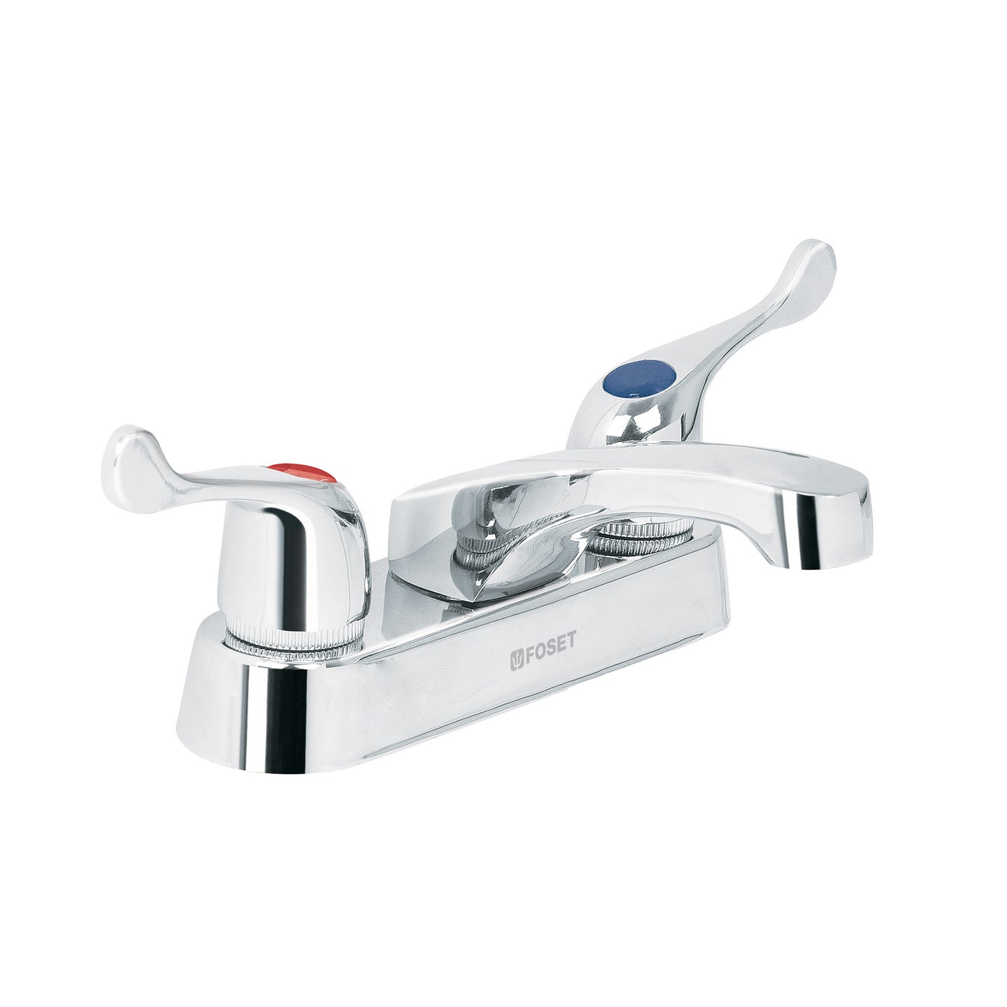 M-048P Mezcladora 4" para lavabo, nariz larga, manerales palanca