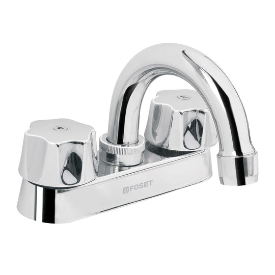 M-050 Mezcladora 4" para lavabo, cuello curvo, cartucho cerámico