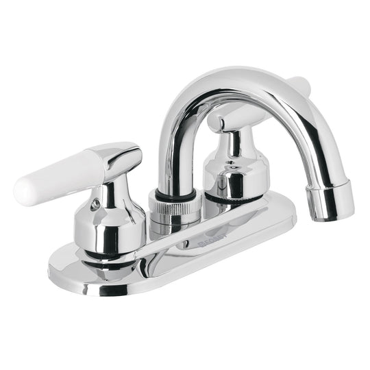 M-050I Mezcladora 4" para lavabo, cuello curvo, manerales cono