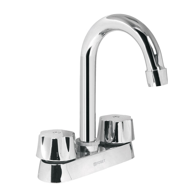M-060 Mezcladora 4" para lavabo, cuello bar, cartucho cerámico