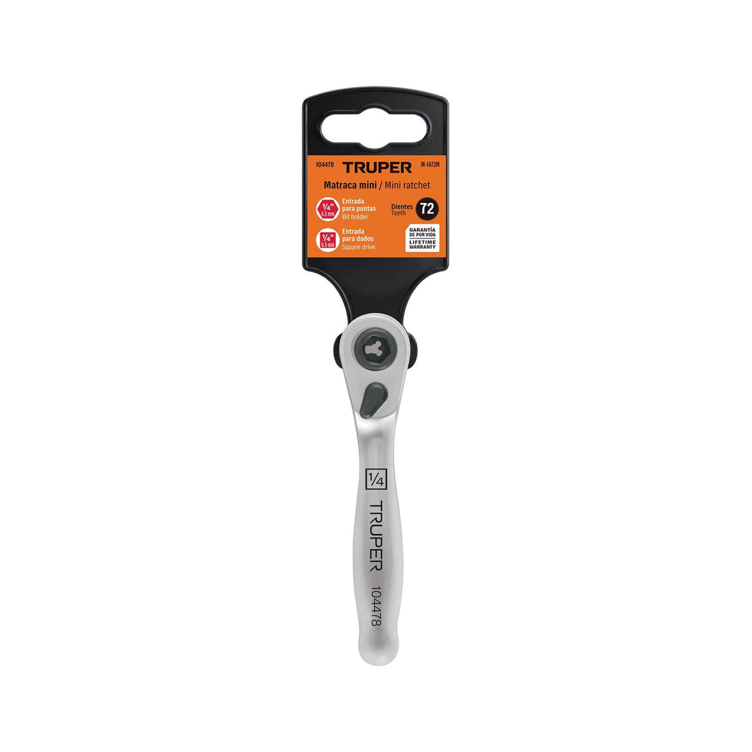 Trinquete Truper 1/4" 72 Dientes M-1472M | Acero Cromo Molibdeno