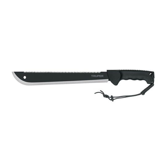 MACH-14X Machete doble filo 14", cacha inyectada, con funda, TRUPER