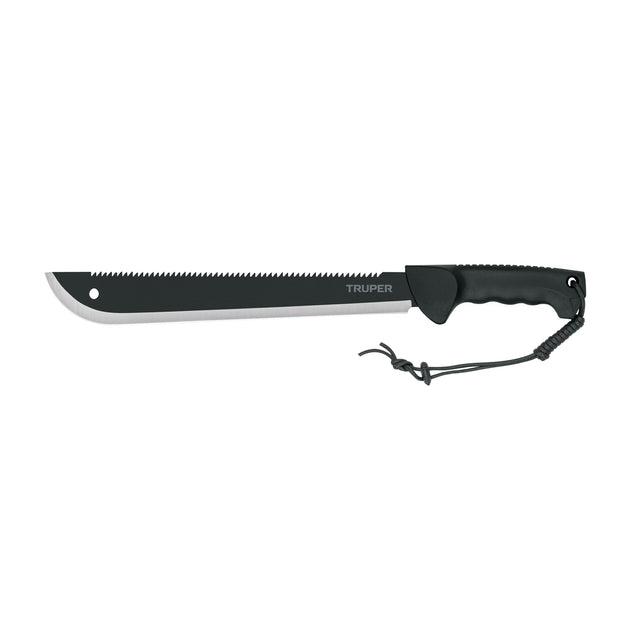 MACH-14X Machete doble filo 14", cacha inyectada, con funda, TRUPER