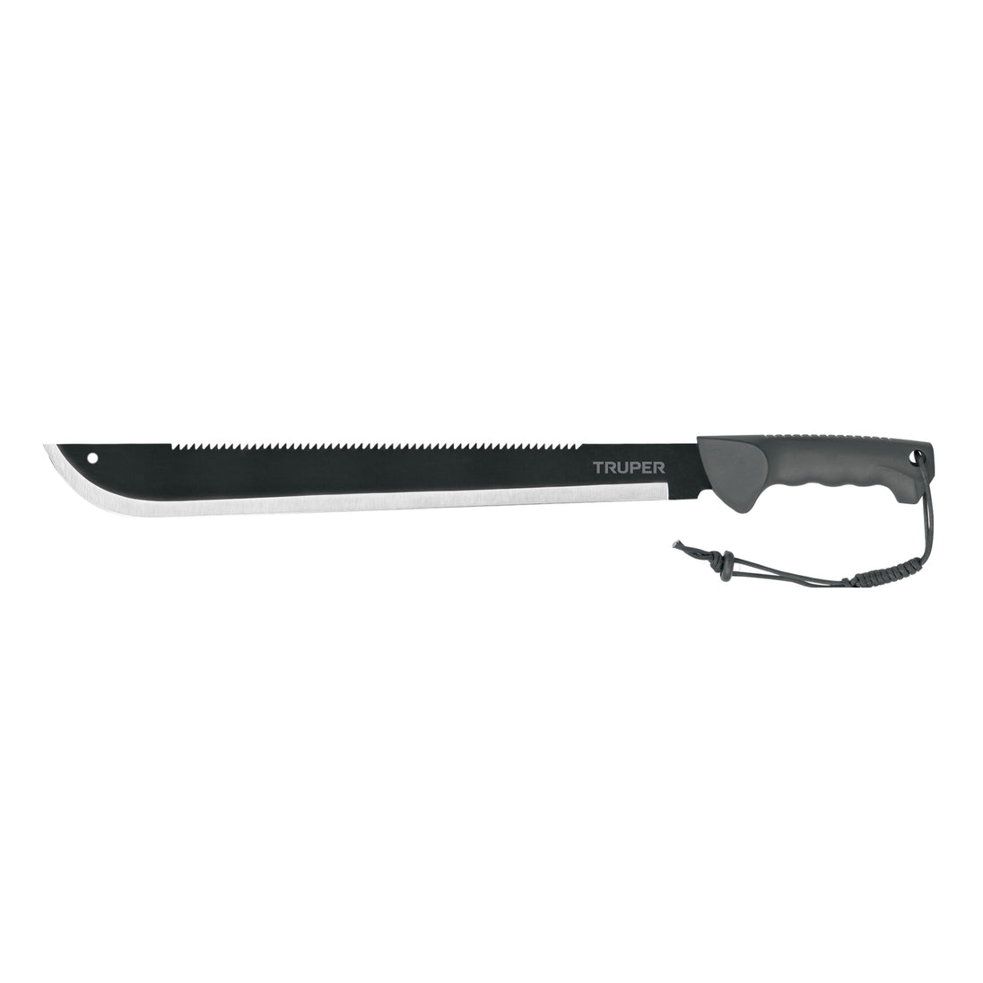 MACH-18X Machete doble filo 18", cacha inyectada, con funda, TRUPER
