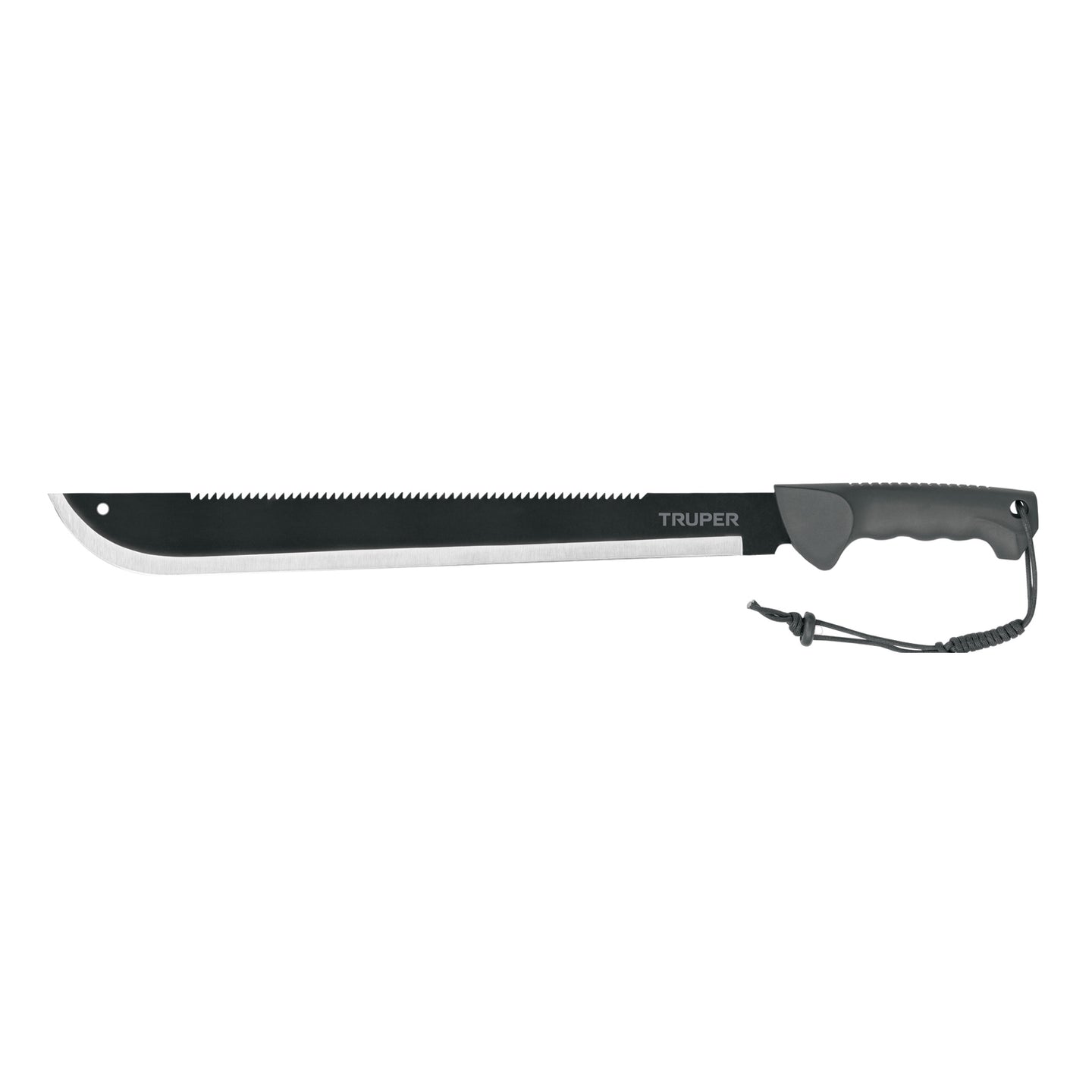 MACH-18X Machete doble filo 18", cacha inyectada, con funda, TRUPER