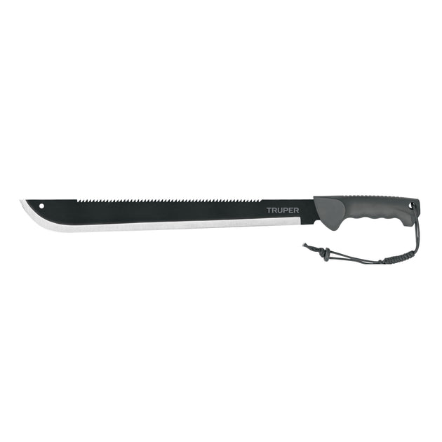 MACH-18X Machete doble filo 18", cacha inyectada, con funda, TRUPER