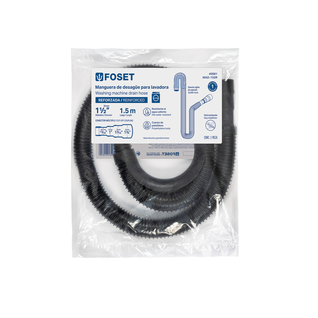 Multiconector recortable Foset MAD-150R | Compatible lavadoras