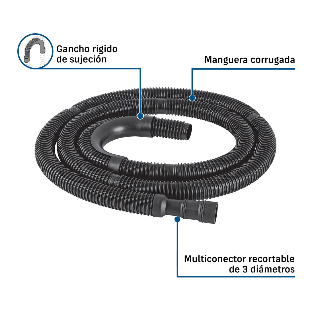 Multiconector Recortable Lavadora 1-1/2" 3m Foset MAD-300R
