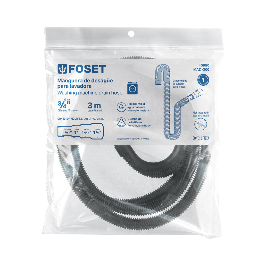Multiconector Recortable Lavadora Foset MAD-300 | Universal
