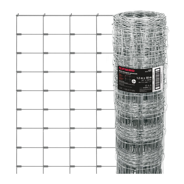 MAGA-50X12 Rollo malla borreguera, 1.2m x 50m acero galvanizado, 26kg