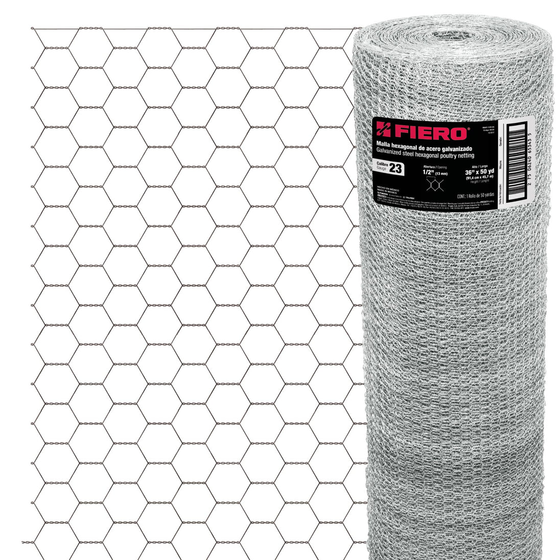MAHE-1309 Rollo malla hexagonal cal.23, 0.90x 45m, abertura 13mm, 16kg