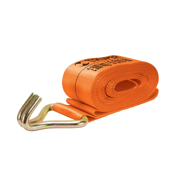 MAL-B3J Banda de 4" x 9 m con gancho "J" para malacate, Truper