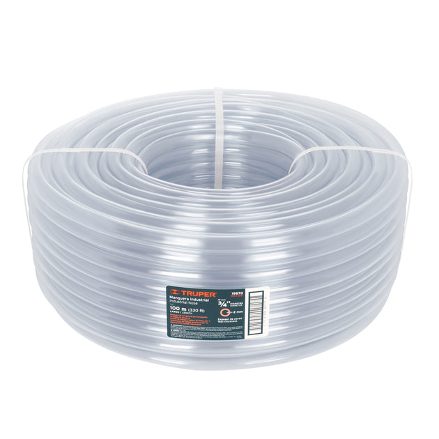 MAN-3/4I Metro de manguera 3/4" industrial en rollo de 100 m, Truper