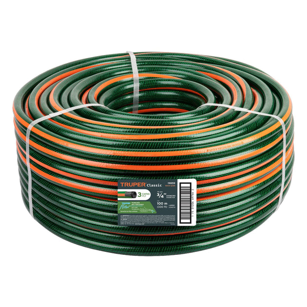 MAN-3/4R Metro de manguera 3/4" 3 capas en rollo de 100 m, Truper