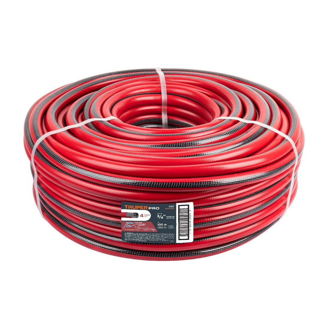 MAN-3/4X Metro de manguera 3/4" 4 capas en rollo de 100 m, Truper
