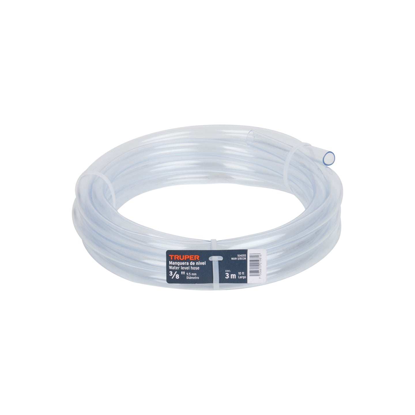 MAN-3/8X3N Manguera de Nivel, 3/8", rollo de 3m, TRUPER