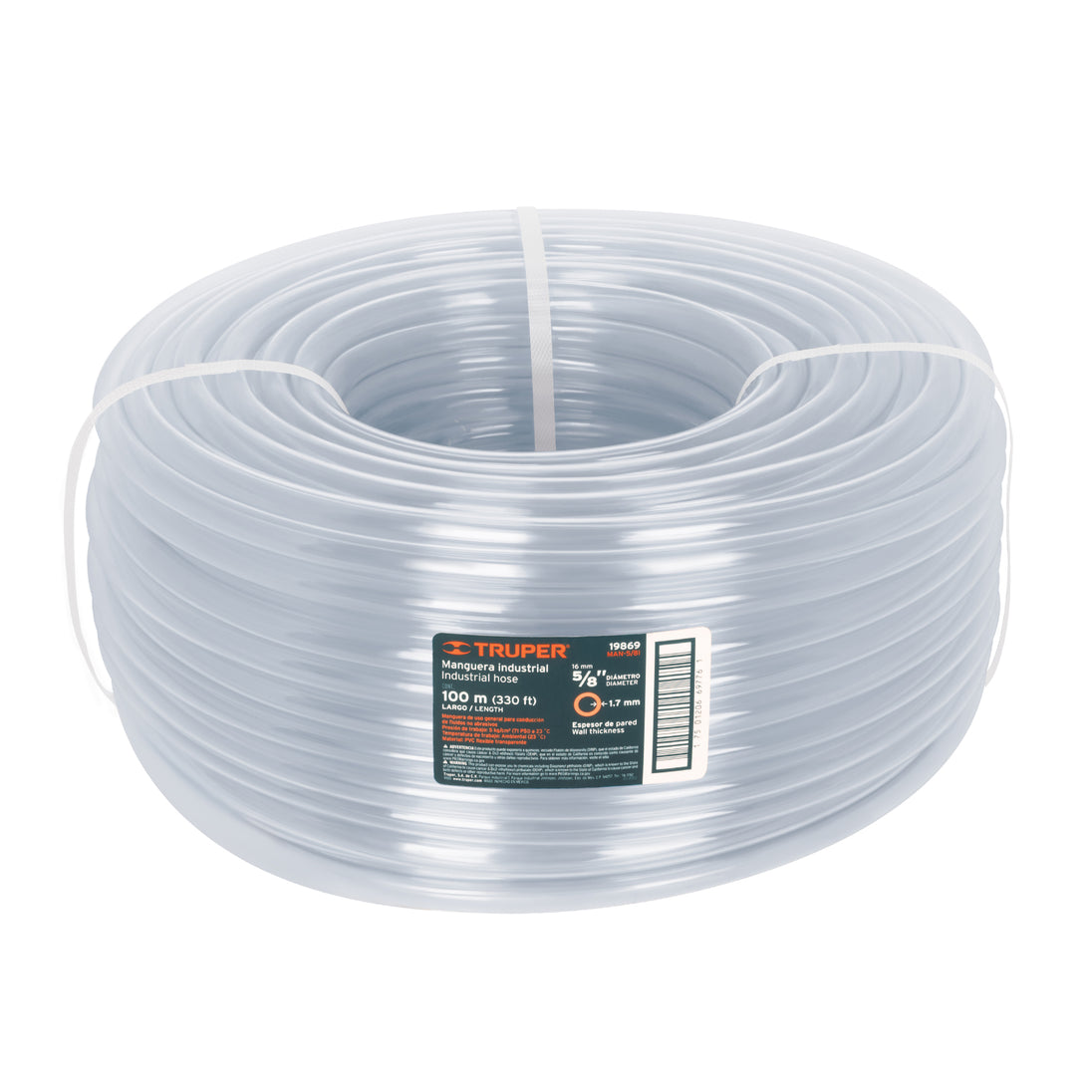 MAN-5/8I Metro de manguera 5/8" industrial en rollo de 100 m, Truper
