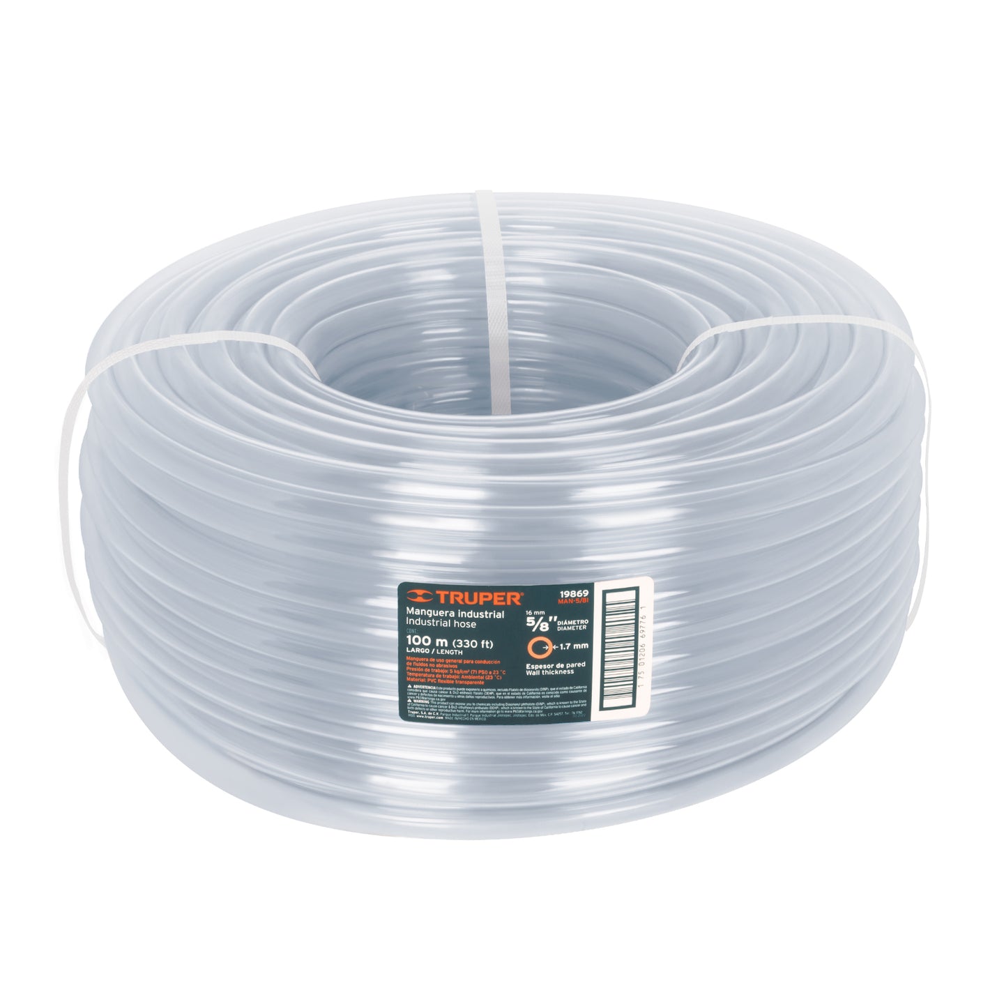 MAN-5/8I Metro de manguera 5/8" industrial en rollo de 100 m, Truper
