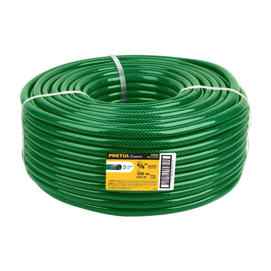 MAN-5/8PR Metro de manguera 5/8" 3 capas en rollo de 100 m, PRETUL