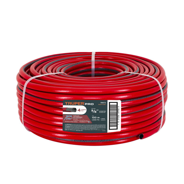 MAN-5/8X Metro de manguera 5/8" 4 capas en rollo de 100 m, Truper